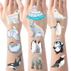96pcs Polar Bear, Penguin, Seal, Arctic Fox Tattoos Stickers | Arctic Animal Temporary Tattoos Stickers | Winter Birthday Party Decorations Supplies Favors Gifts for Kids Pre School