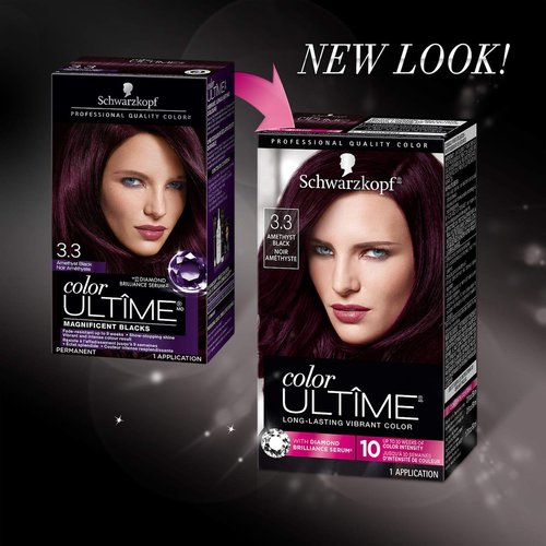 Schwarzkopf Color Ultime Permanent Hair Color Cream, 3.3 Amethyst Black