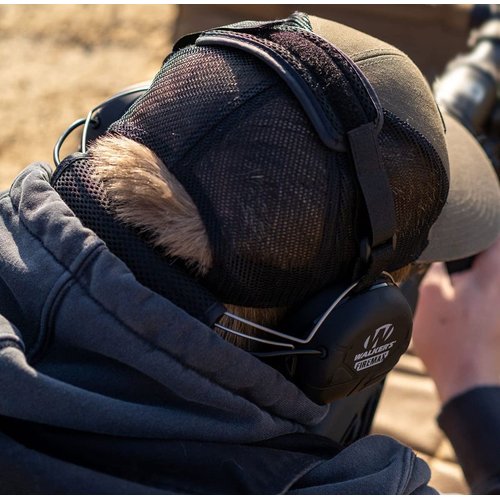 Walker's Rechargeable Lightweight Shooting Hunting Range Electronic Slim Low Profile Hearing Protection FireMax Behind The Neck Earmuffs