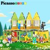 PicassoTiles Magnetic Figures 6 Pete the Cat Family Animal Action Character Toddler Toys Magnet Expansion Pack Building Blocks Add-on Educational STEM Learning Kit Construction Brain Development Tiles