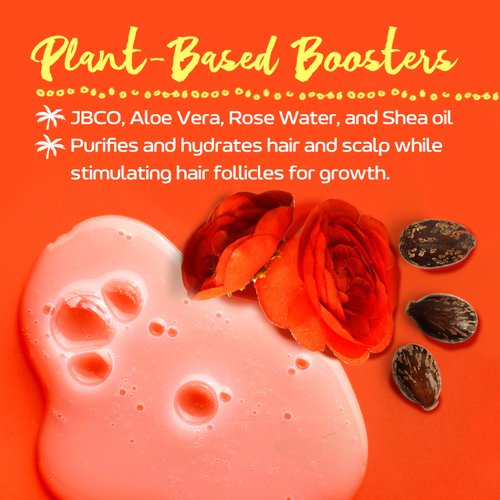 Hair Gro Cleansing Moisturizing Shampoo 237ml - Infused with Aloe Vera, Rose Water to Nourish and Soften, Shea Oil for Moisture and Strength, Paraben and Sulfate Free