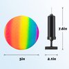 Homotte 6 Pcs Rainbow Playground Balls for Kids, 5 Inch Small Kickball Dodgeballs, Mini Toy Ball Handball Set for Indoor & Outdoor Activities with Hand Pump