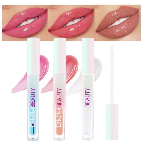 BINGBRUSH 3 Pcs Color Changing Lip Gloss Lip Oil Tinted, Peaches Plumping Magic Mood Lipstick Lip Glaze, High-Shine Clear Shimmer Lip Stain Lip Balm, Longlasting Lips Will Not Dry Out