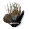 Aliotech Beautiful Butterfly Peacock Feather Hair Clip Pins with Rhinestones,Feather Hair Clip Pin Bridal Wedding Dance Party Hair Accessory