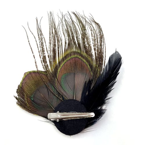 Aliotech Beautiful Butterfly Peacock Feather Hair Clip Pins with Rhinestones,Feather Hair Clip Pin Bridal Wedding Dance Party Hair Accessory