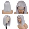 Savasana Grey Human Hair Bob Wig 13x4 Lace Front Glueless Wigs 180% Density 12 Inches Straight Bob Wigs