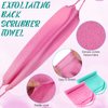 Back Scrubber for Shower Exfoliating Washcloth Back Cloth Body Extended Length Scrubber Towel Nylon Exfoliating Stretchable Pull Strap Wash Cloth for Bath Body Scrub Washcloth 2 Pack (Pink,Mint)