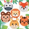 UROINEPA 60PCS Safari Jungle Wild Animal Party Supplies Disposable jungle zoo animal Shaped Paper Plates for Birthday Party, Baby Shower and jungle safari theme party decorations