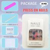 4th of July Press on Nails Short Square, Independence Day Fake Nails with American Flag Designs French Tip Glue on Nails Star Glitter False Nails Press ons Red Bule White Stick on Nails for Women