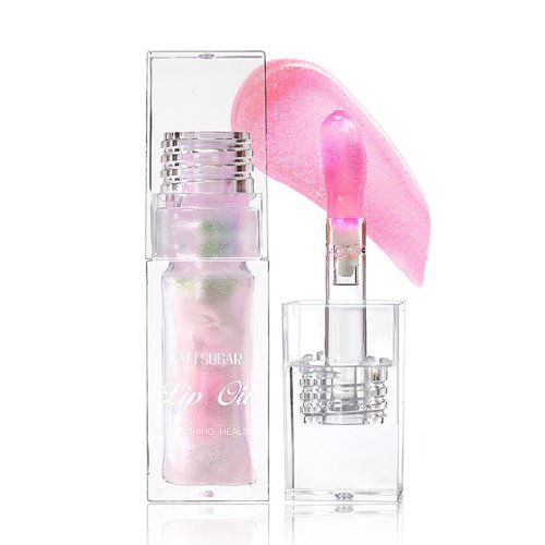 Color Changing Lip Oil,Clear to Pink Magic Big Brush Color Changing Hydrating Lip Glow Oil,Long Lasting Nourishing Non-sticky Lip Oil Tinted for Lip Care and Dry Lips (Pink)