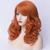 PATTNIUM Orange Wig Shoulder Length Curly Wig Orange Wig With Bangs Ginger Wig for Women and Girls Heat Resistant Synthetic Cosplay Costume Wig (Orange)