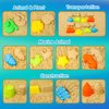 TOY Life 36Pcs Kids Beach Toys - Toddler Sand Toys Sandbox Toys with Beach Bucket Shovel Set, Sieve, Sand Castle Molds Kit, Animal Molds, Mesh Bag, Sand Castle Toys Travel Beach Toys for Kids