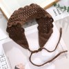 Crochet Headband Women Floral Hairband - 3PCS Daisy Floral Elastic Handmade Crochet Head Wrap Bohemian knit Headband for Women and Girls(Rainbow+Beige+Dark Coffee)