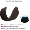 Amella Hair Tape in Hair Extensions Human Hair Silky Straight Remy Human Hair Seamless Skin Weft Hair Extensions Tape in 12 inches #2 Dark Brown 40 Gram 20Pcs/Pack Thick Hair