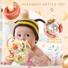 Orzbow Baby Sensory Teething Teether Toys, Infant Montessori Toys, Silicone Baby Rattle Balls Toys, Baby Chew Toys for 3-6-12-18 Months Sucking Needs, Teethers Relief, BPA Free, Brown