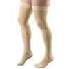 Truform 20-30 Mmhg Compression Stockings for Men & Women, Thigh High Length, Dot Top, Closed Toe, Beige, Medium (20-30 Mmhg)