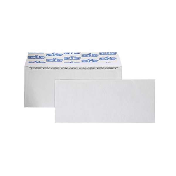 EnDoc #9 White Envelopes Self Seal Security Tinted - 3 7/8 x 8 7/8 inch - 100 pack - Windowless Security Envelopes Peel and Seal - Plain Mailing Business Envelopes - 24 lb Paper Letter Envelopes