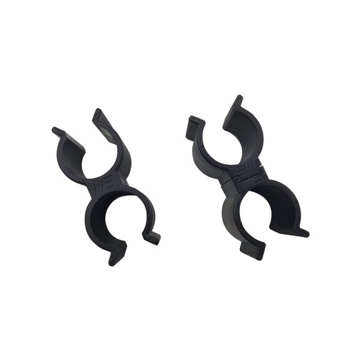 EZ-Xtend Anti-Rattle Bimini Top Pole Clips Boat Accessories - Essential Bimini Top Hardware for Boats, Bimini Brace for Boat Cover Support Poles and Bimini Top Parts (Package of 2, Black, 7/8")