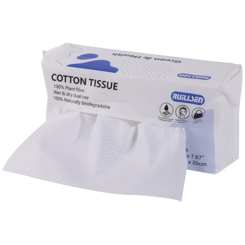 RUILLSEN Cotton Wipes Disposable Face Towels, 50 Count