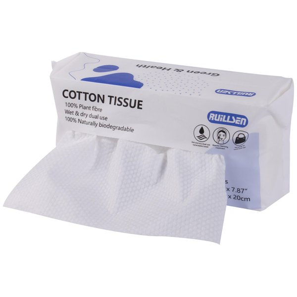RUILLSEN Cotton Wipes Disposable Face Towels, 50 Count