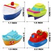 Bath Toys, 6 Packs Light up Boat Floating Rubber Set, Flashing Color Changing Light in Water, Tub Gift for Baby Infant Toddler Child Kid, Bathtub Ship Toy for Bathroom Shower Game Swimming Pool Party