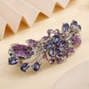 Aimimier Luxury Crystal Inlaid Flower Hair Clips Dainty Rhinestone Hair Pins Barrettes Bridal Headpieces Wedding Hair Accessories for Women(Purple)