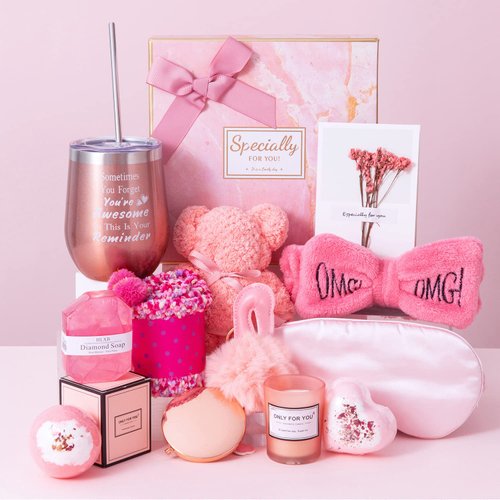 Gifts Basket for Women - Birthday Gifts for Women,Women Gifts Set Contains 13 Items Unique Female Gift Ideas,Relaxing Care Package Self Care Gift Box for Women Mom Wife Bestie Sister