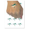 Hummingbird Silhouette Temporary Tattoo Water Resistant Fake Body Art Set Collection - 15 2" Tattoos (1 Sheet)