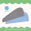 Turbie Twist 2-Pack Microfiber Hair Towel for Beauty, Travel, Gifting - Hair Wrap Turban for Straight, Wavy & Curly Hair - Premium Hair Care - Grey & Blue