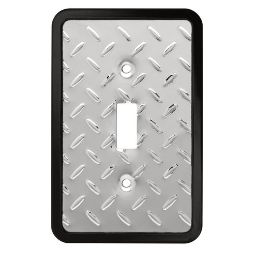 Franklin Brass Diamond Plate Wall Plate, Polished Chrome Single Casual Switch Cover, 1-Pack, 135858