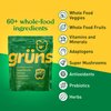 Gruns Adults Super Greens Gummies, Multivitamin Superfood Gummy Bears with Spirulina, Chlorella, Prebiotics & Fiber for Digestive Health, Adaptogens Supplement with 20 Vitamins & Minerals, 28 Count