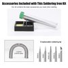 Soldering Iron Kit, 80W 110V LCD Digital Soldering Welding Iron Kit with Ceramic Heater, Portable Soldering Kit with 5pcs Tips, Stand, Solder Tube, Sponge, Solder Paste,for Metal,Electric, DIY