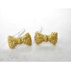 Generic Two small tiny sparkle gold bow crystal hair pin clip barrettes fine hair