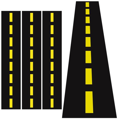 3 Pcs Construction Table Runner Racetrack Floor Ground Construction Tablecloths Road Table Runner for Car Birthday Party Runway Theme Party Construction Party Decor Supplies 10x1.4 ft(Black, Yellow)