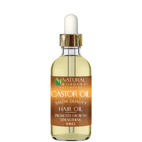Natural Wunderz Castor Hair Oil, Supports Hair Growth, Thickening Serum and Moisturizing Scalp Treatment for Dry and Damaged Hair, Sulfate Free and Vegan Friendly, 4 Fl Oz