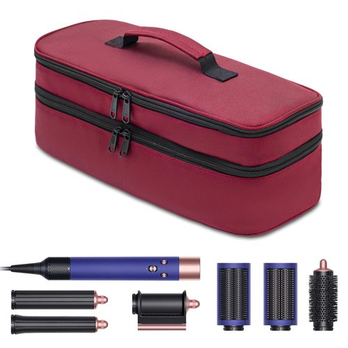 GREENESTA Hair Tools Travel Bag Compatible With Shark Flex Style Attachment, Shark Airwrap Flexstyle, Dyson Airwrap | Travel Case For Sharkflex Styler | Beauty Hair Dryer Attachments Storage Burgundy