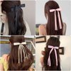 Ribbon Hair Bows Set for Women and Girls - 10PCS Hair Clips with Bowknot Tassels, Barrettes in Black, White, Wine Red, Beige, Pink