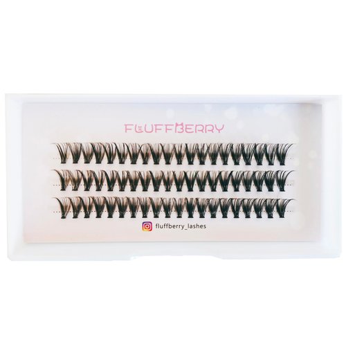FLUFFBERRY Eyelash Clusters Individual Lashes Extension 36 PCS D Curl 30D 16MM Volume Mink Under DIY at Home