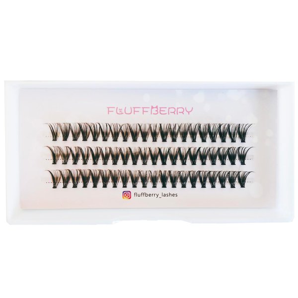 FLUFFBERRY Eyelash Clusters Individual Lashes Extension 36 PCS D Curl 30D 16MM Volume Mink Under DIY at Home