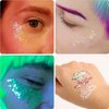 Noctilucent Face Gems, 12Pcs Luminous Face Jewels Rhinestones Stickers and 15g Chunky Glitter Glow in The Dark for Face Eye Glow Make up Festival Dress-up Face Jewelry Rave Accessories Party Supplies