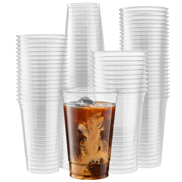 ELEGANT DISPOSABLES [50 Count] 20 Ounce Crystal Clear PET Cups for Iced Coffee, Cold Drinks, Slush, Smoothy's, Slurpee, Party's, Plastic Disposable Cups