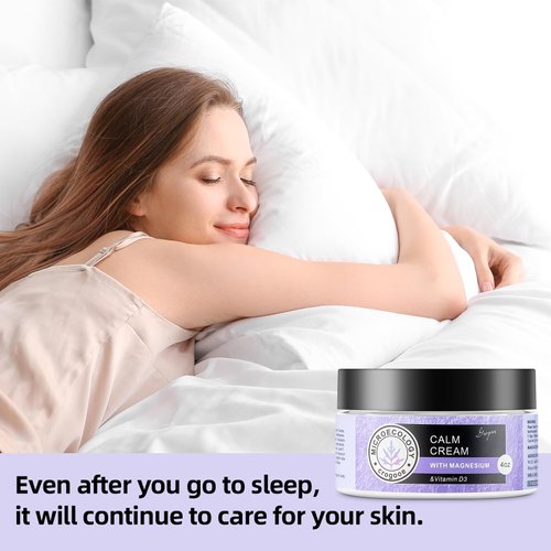 Crogooe Magnesium Calm Cream, [NATURAL & SAFE] Magnesium Lotion, Magnesium Calm Cream, Nighttime Magnesium Body Butter, Apply to Legs, Arms or Chest, With Magnesium & Vitamins D3, 4oz