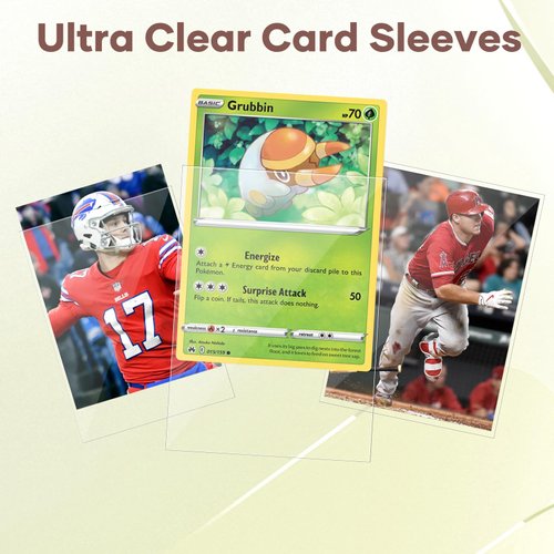 600 Counts Card Sleeves, Clear Baseball Card Sleeves, Soft Trading Cards Sleeves, Plastic Card Protector for Standard Cards Fit for MTG, TCG, Baseball Cards, Football Cards, Game Cards
