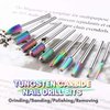 Makartt Nail Drill Bits Set, 10Pcs Tungsten Carbide, Remove Acrylic Poly Nail Gel Nail Polish B-36, 3/32 inch for Acrylic Gel Nails Cuticle Manicure Pedicure