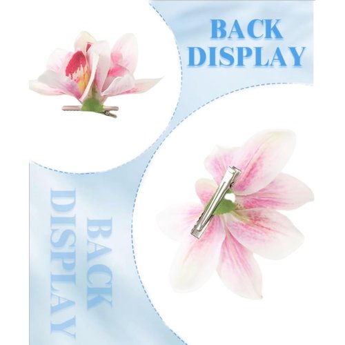 3pcs Hawaiian Flower Hair Clips for Women Orchid Flower Hair Clips Artificial Flower Hair Barrettes Hair Clips for Summer Beach Wedding