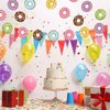 Herdear 8 Pieces Donut Party Banners Doughnut Grow Party Hanging Swirl Donut Paper Cutouts Garland Kit for Donut Theme Birthday Baby Shower Gender Reveal Bridal Shower Xmas Party Decorations Supplies