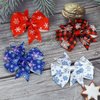 Snowflakes Bow Hair Clips Christmas Hair Bows Alligator Clips Blue Red White Lattice Hairpin Hair Barrette for Girls Winter Hair Accessories Birthday Christmas Party Favor 4Pcs