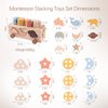 Macabaka 4 Games in 1 Montessori Shape Sorter Toys Blocks Cart Educational Stacking Toys Set with 22 Montessori Toys Accessories Stacking Blocks Toys for Toddlers
