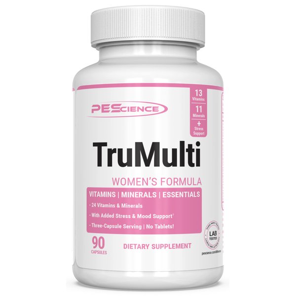 PEScience TruMulti Women's, Multivitamin with Premium Quality Vitamin C, D, Zinc for Immune & Stress Support, 90 Capsules