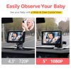 Itomoro Baby Car Camera, Dual Channel 5 inch Display with 2 IR Night Vision Camera, Easily Install Baby Car Mirror 1080P Clear Car Baby Camera for Rear Facing Seat Backseat ACZ403